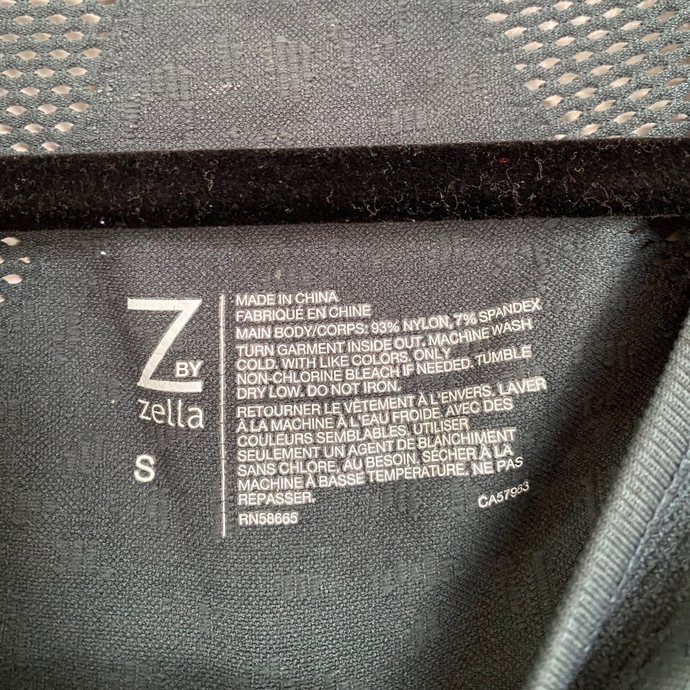 Zella Cropped Green workout shirt, Size Small